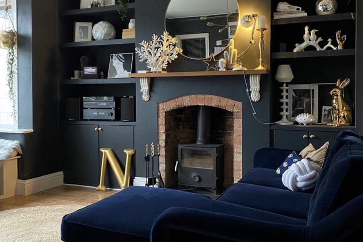All black shop living room